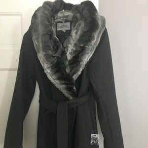A.B.S by Allen Schwartz grey wool coat